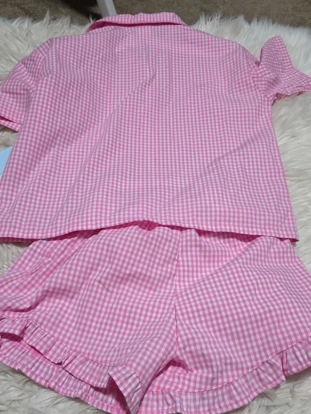 NWT Cat & Jack Pink Plaid 2 Pc Pajamas- L Or 10/12